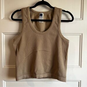 Old Navy Women’s Seamless Ribbed Cropped Tan Tank Top | XXL